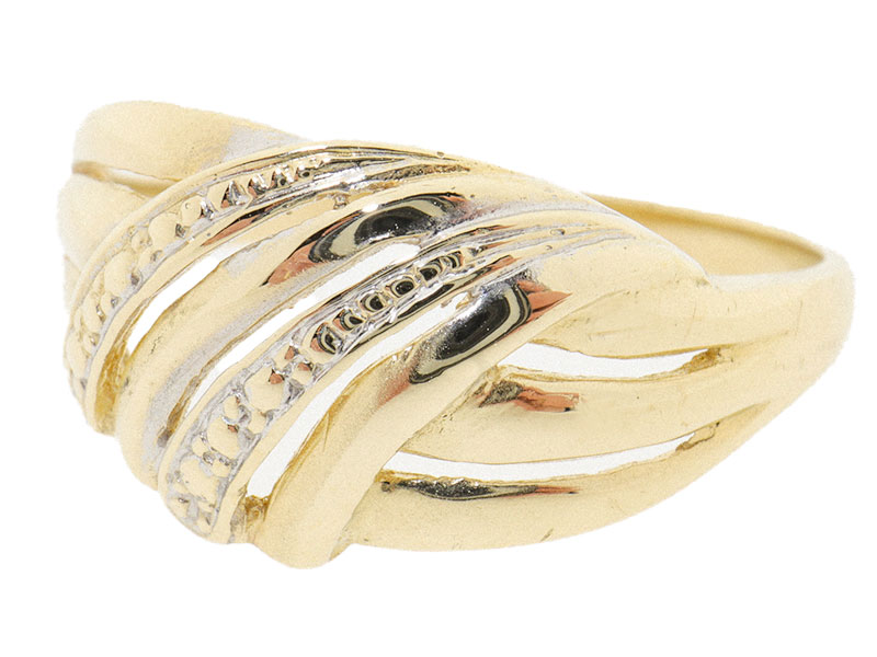 Vintage 14 Karaat Brede Gouden Ring 