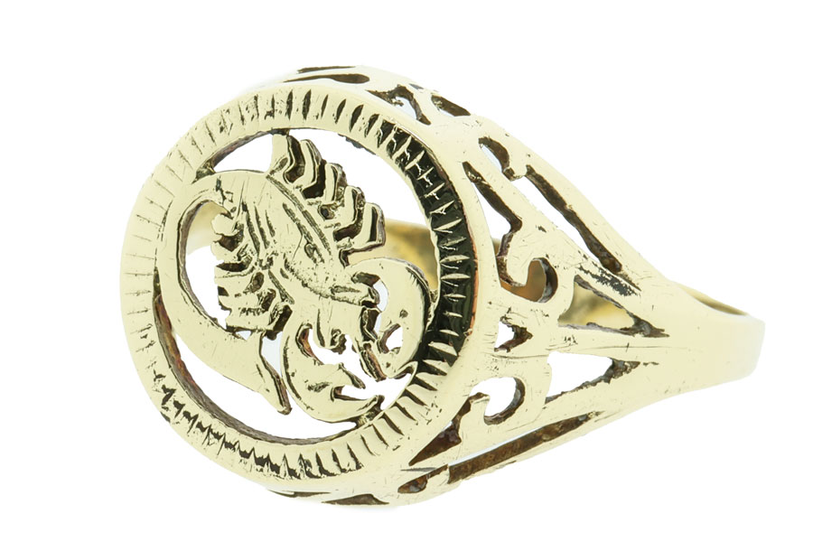 14 Karaat Gouden Schorpioen Ring – Sterrenbeeld / Horoscoop Ring