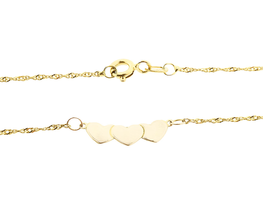 9 Karaat Enkelbandje Met Hartjes 