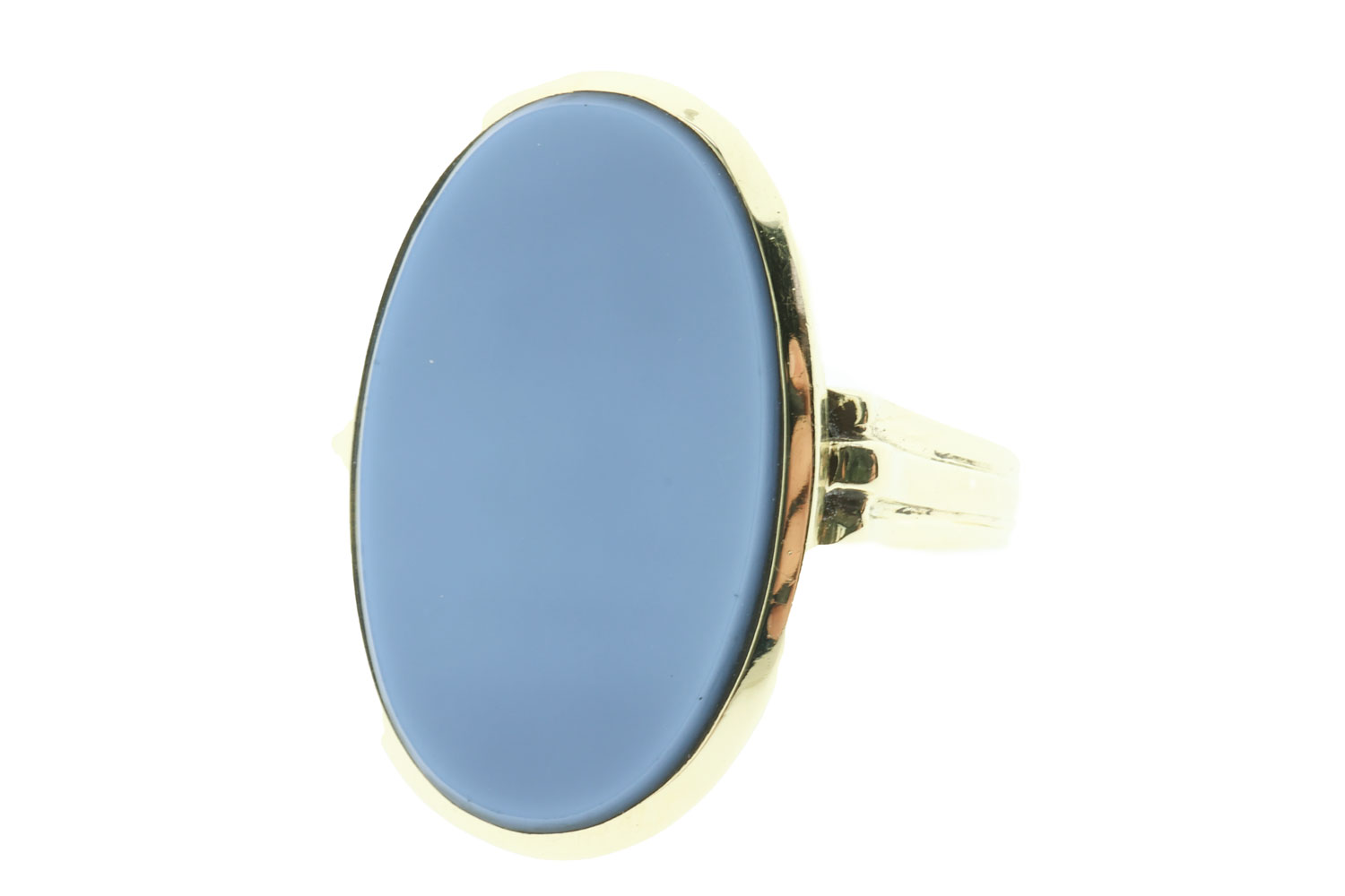 14 Karaat Gouden Zegelring Blauwe Lagensteen | Dames 