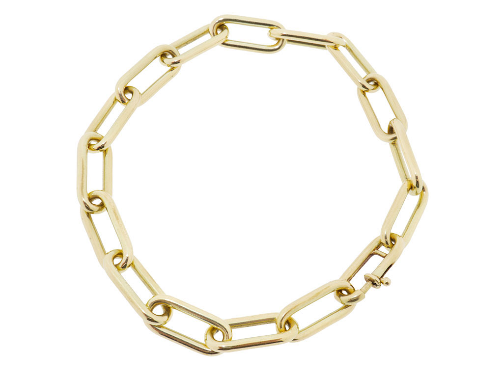 14 Karaat Gouden Closed Forever Armband Paperclip Schakel