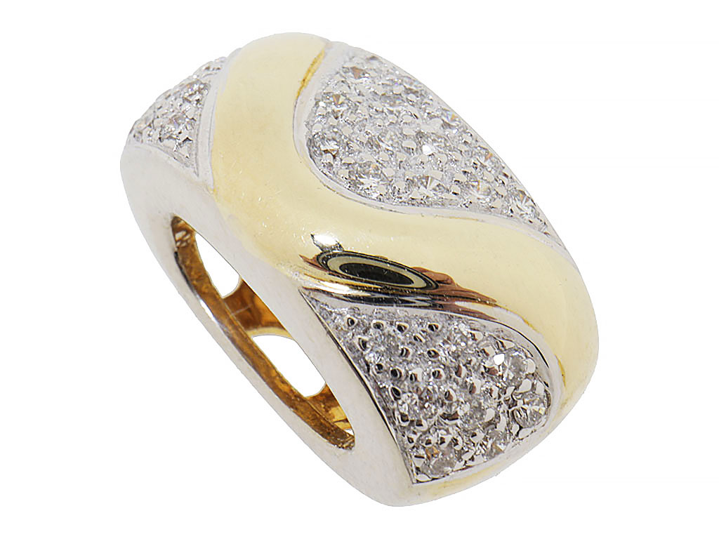 14 Karaat Bicolor Gouden Hanger Met Diamanten 0.30ct