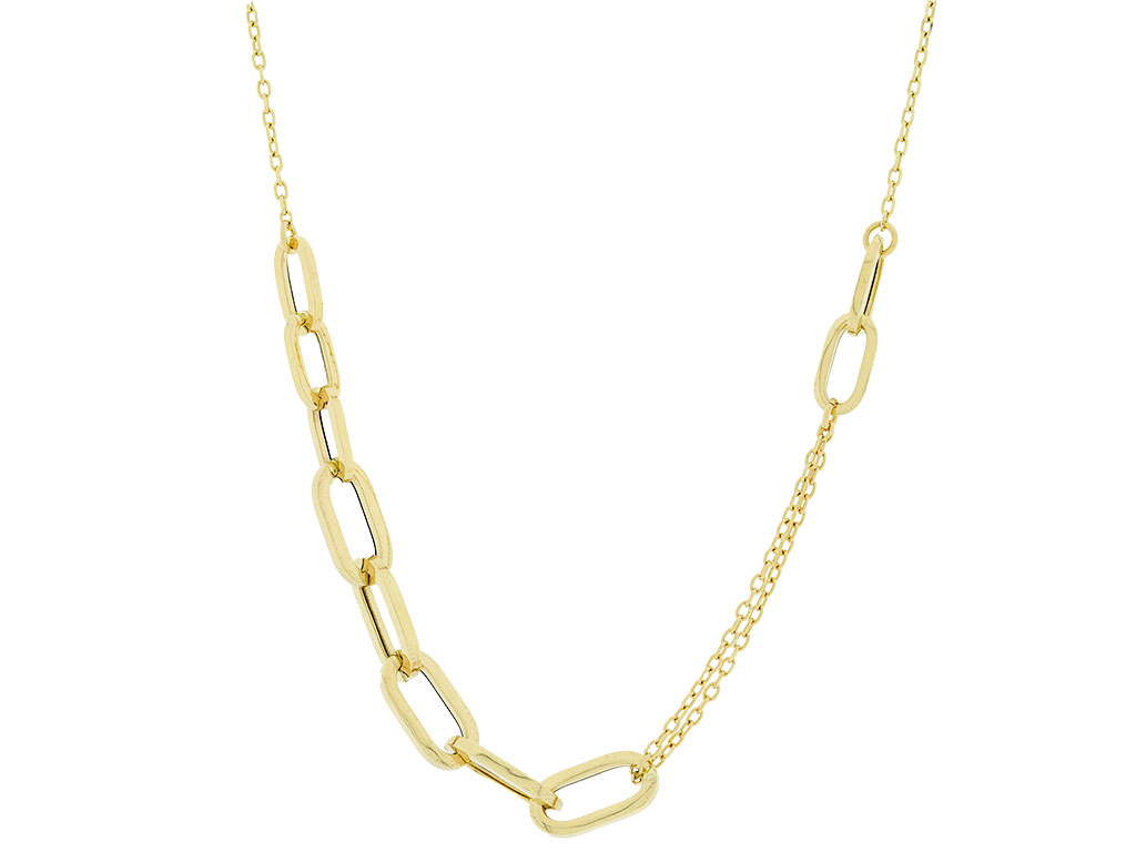 14 Karaat Gouden Dames Ketting Paperclip 