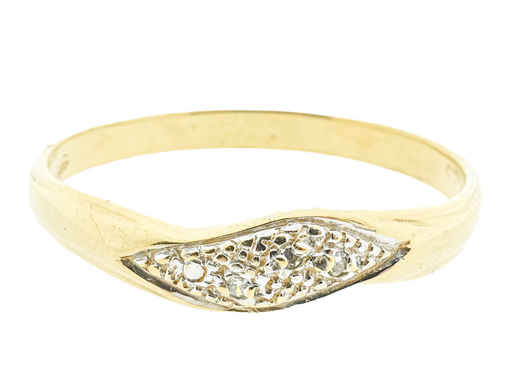 14 Karaat Gouden Golden Wave Ring Met Diamanten 