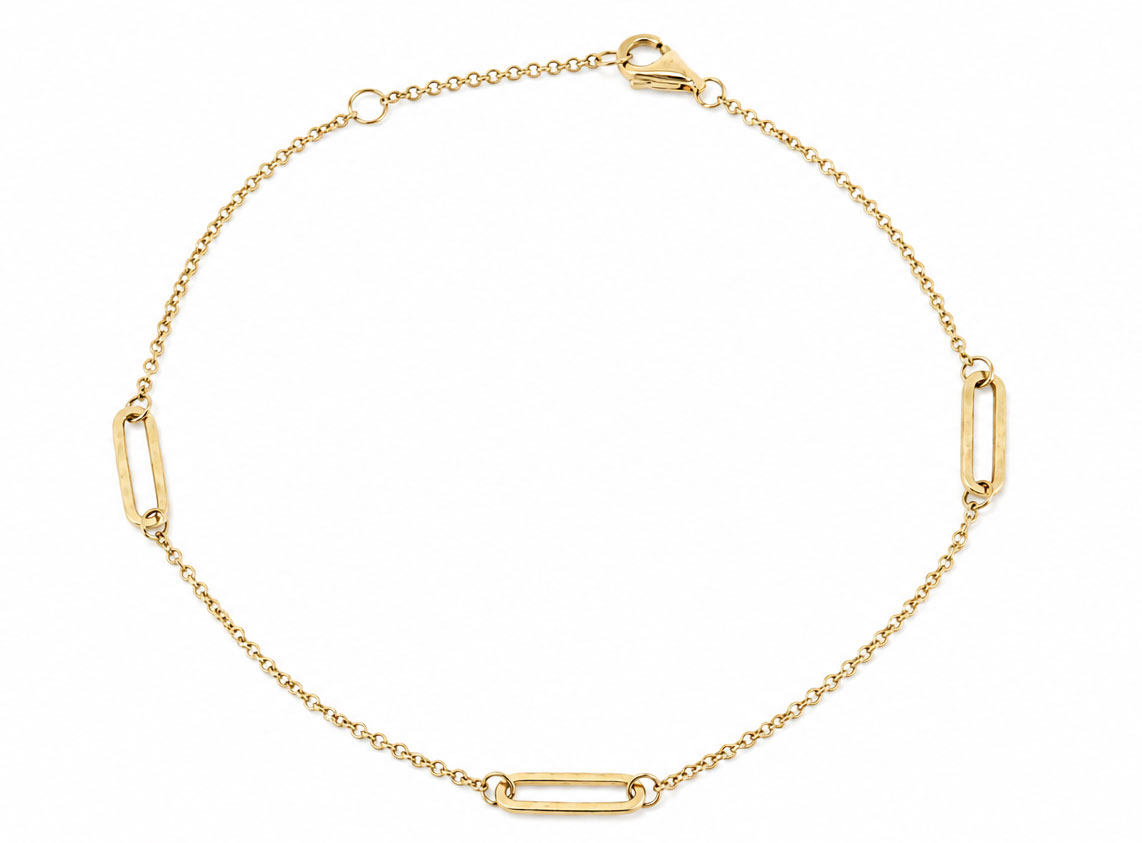 14 Karaat Gouden Schakelarmband Met Paperclip 