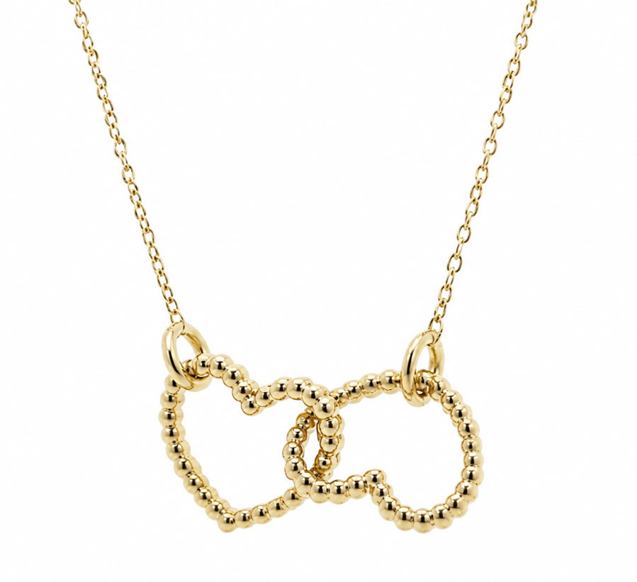 Forever Connected | 14 Karaat Gouden Hartjes Ketting 