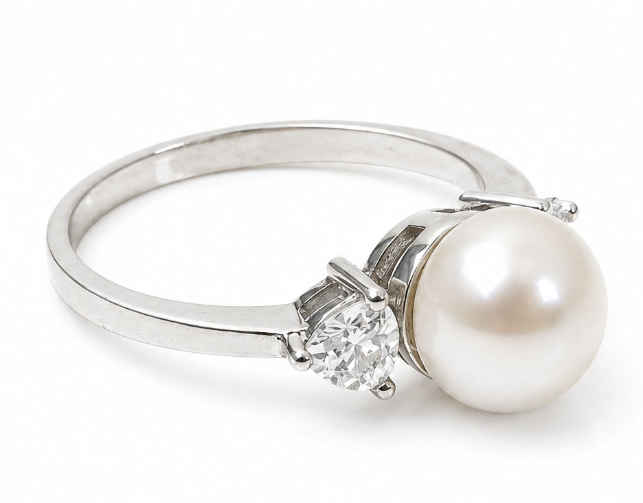 Zilveren Dames Ring Met Parel En Zirkonia's | 925 Zilver 
