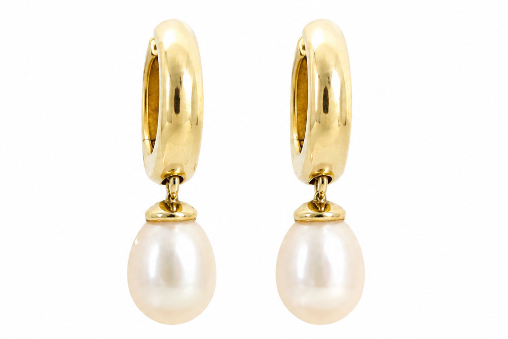 14 Karaat Gouden Oorbellen Met Parels 