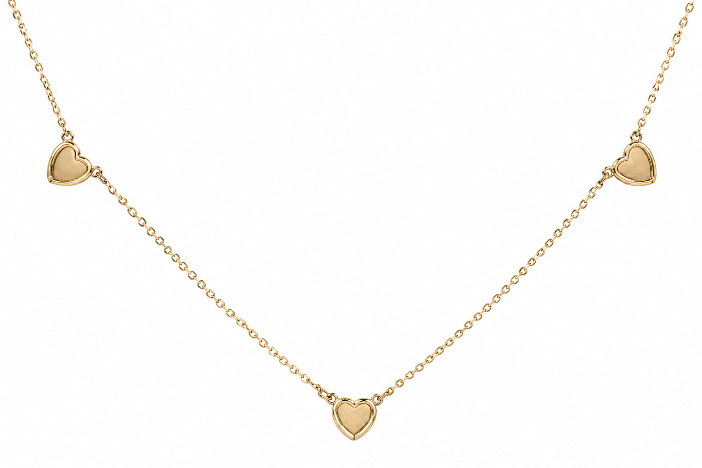 14 Karaat Gouden Ketting Met Hartjes 