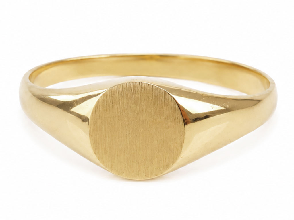 18 Karaat Gouden Pinkring Met Ronde Zegel