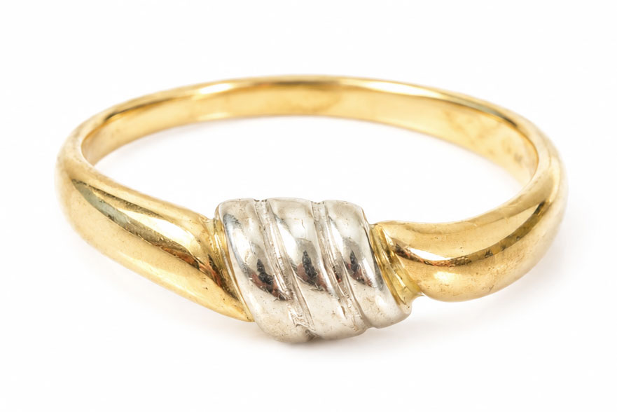 18 Karaat Bicolor Gouden Knoop Ring 