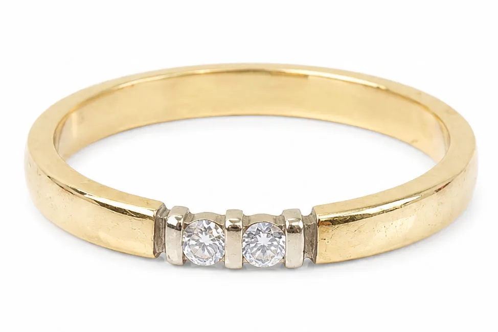 14 Karaat Gouden Dames Ring met 0,04 ct Diamanten