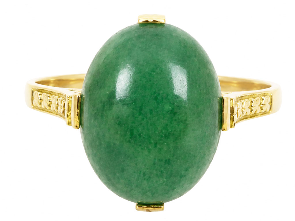 Signature | 14 Karaat Vintage Ring met Jade