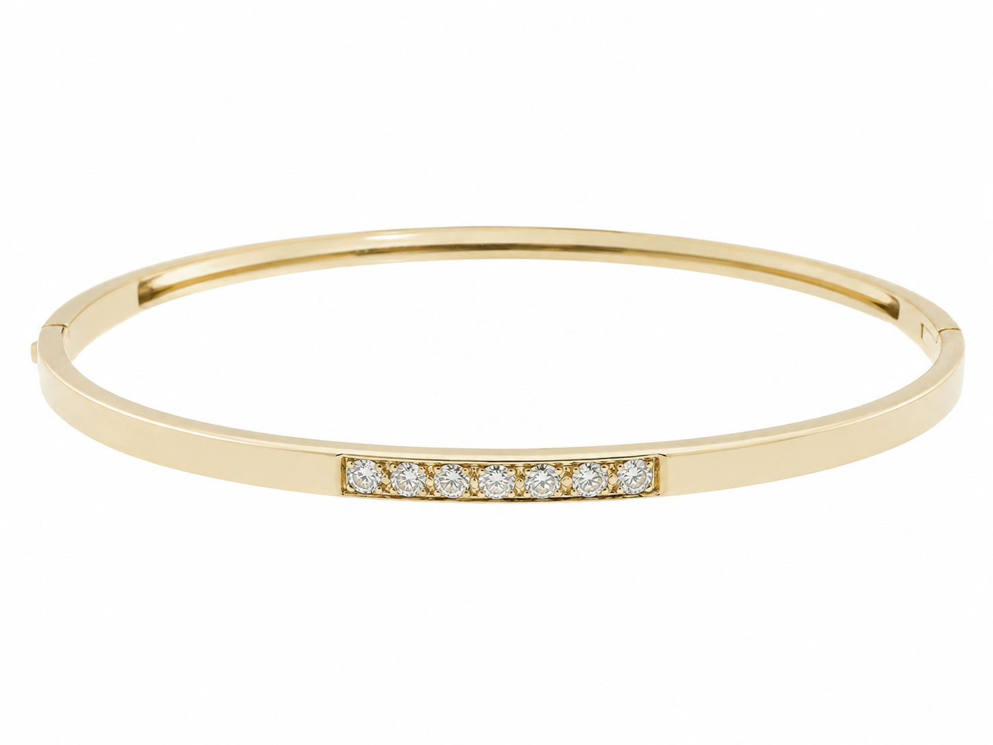 14 Karaat Gouden Slavenarmband Met Diamanten 