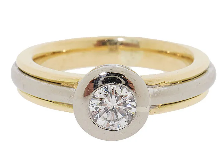 18 Karaat Massief Gouden Solitair Ring 0.30ct