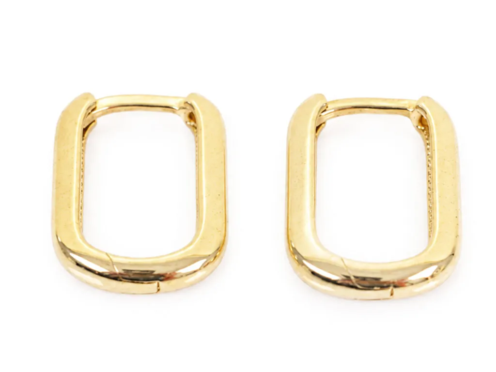14 Karaat Gouden Paperclip Oorbellen 