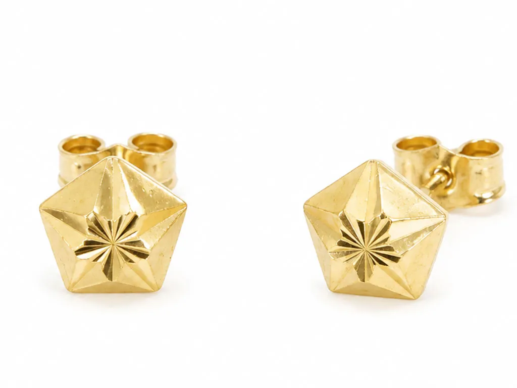 14 Karaat Gouden Ster Oorknopjes 