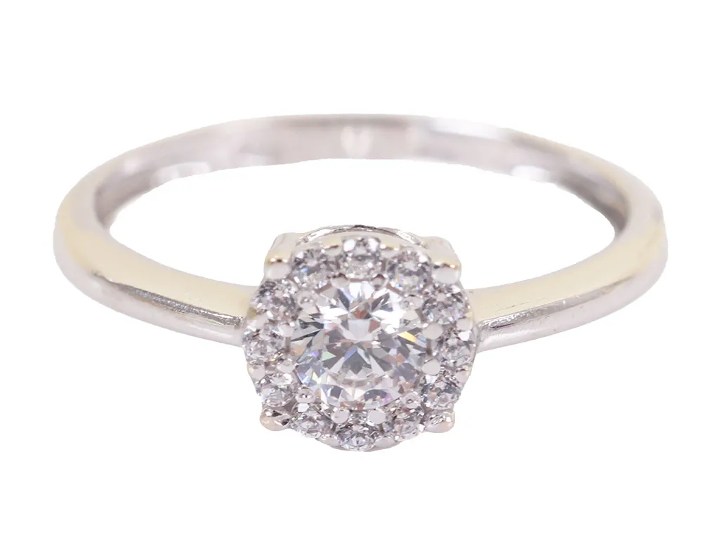 14 Karaat Witgouden Ring met Zirkonia’s
