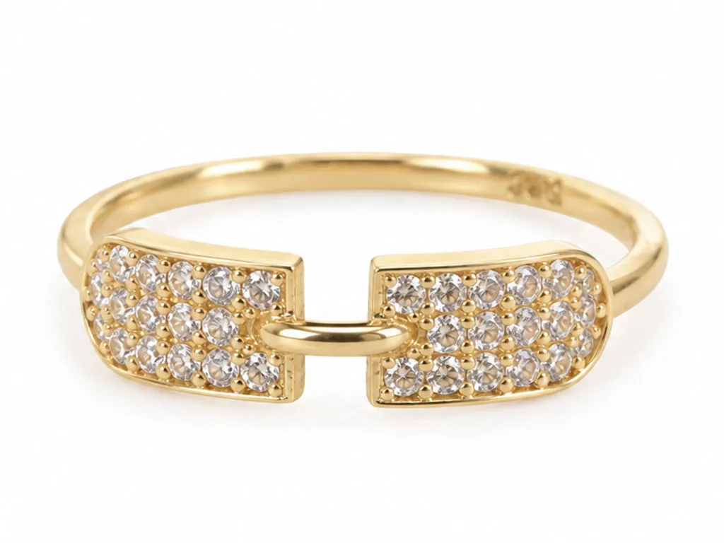 14 Karaat Gouden Ring Met Zirkonia | Modern Design 