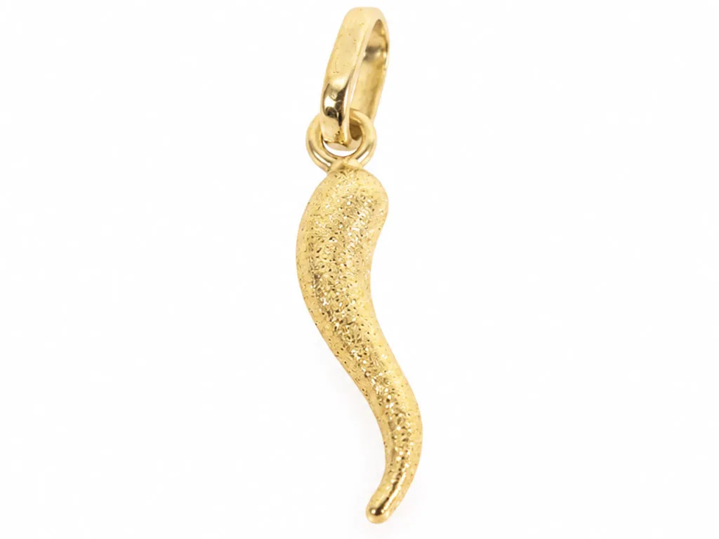 18 Karaat Gouden Cornicello – Italiaanse Gelukshoorn Hanger