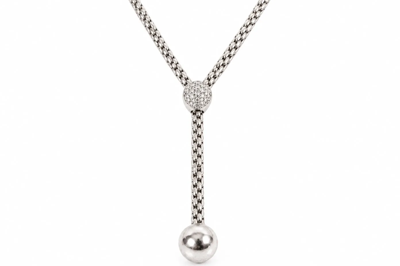 FOPE | 18 Karaat Witgouden Verstelbaar Collier Met 0,42 ct Diamant