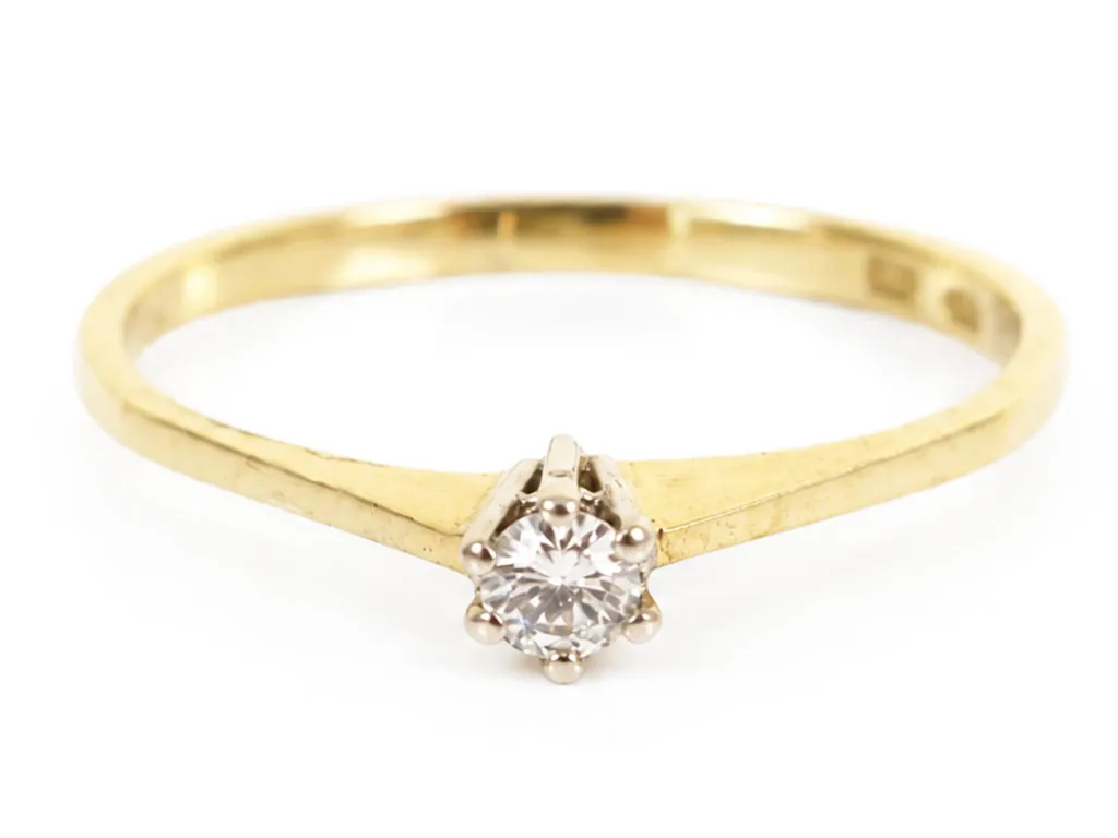 14 Karaat Gouden Solitair Ring met 0,05 ct Diamant
