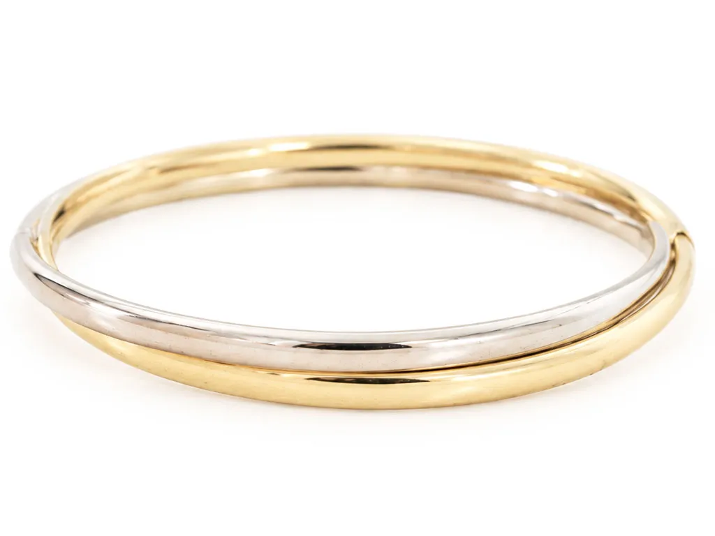 14 Karaat Bicolor Gouden Slavenarmband