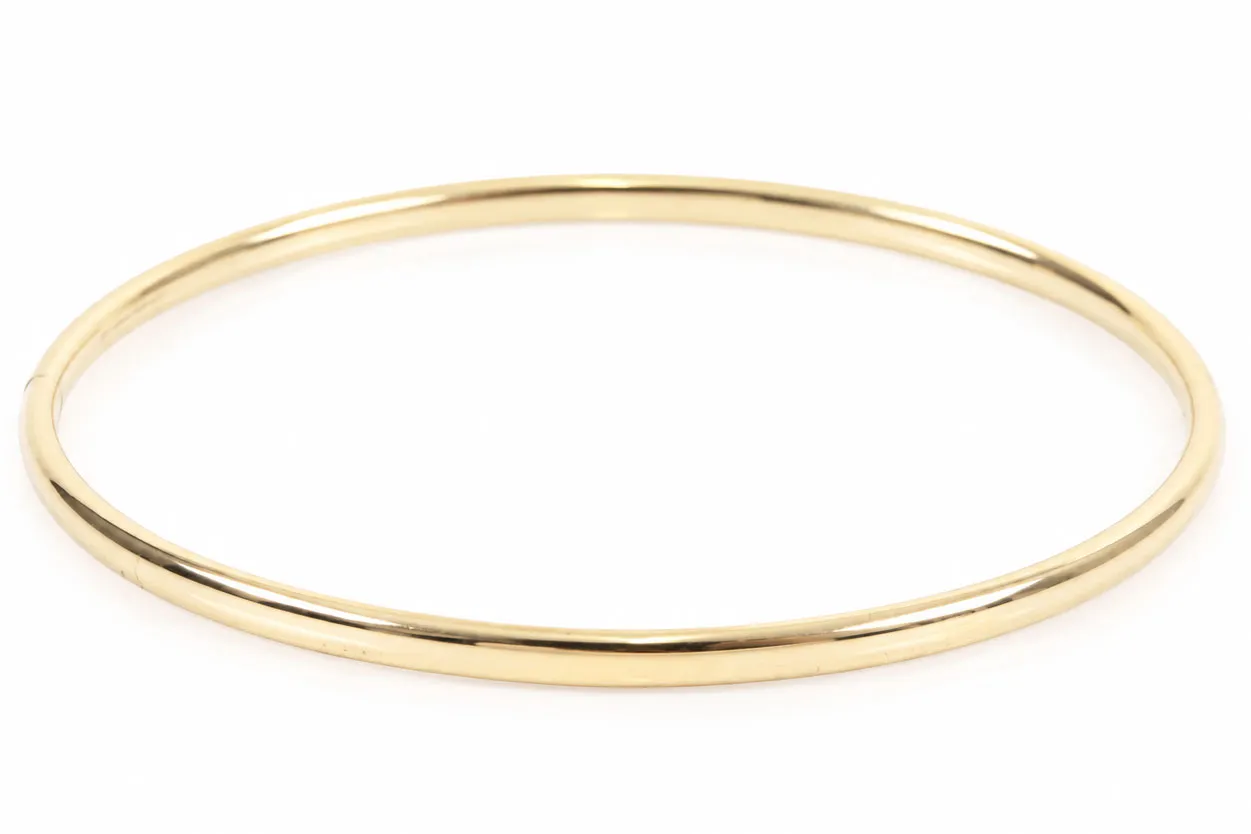 14 Karaat Gouden Smalle Slavenarmband	