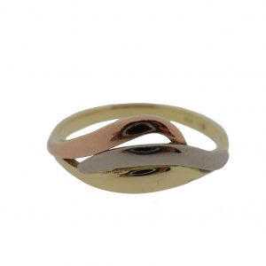 14 karaat tricolor gouden ring