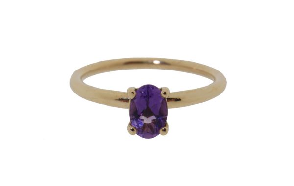 Violet - 14 karaat gouden amethist dames ring