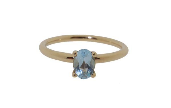 Azure - 14 karaat gouden aquamarijn dames ring