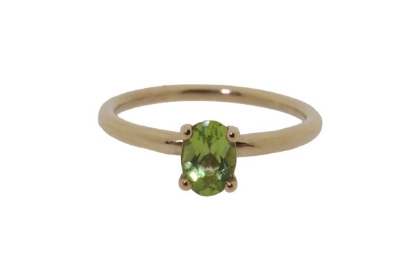 Verde - 14 karaat gouden peridoot dames ring