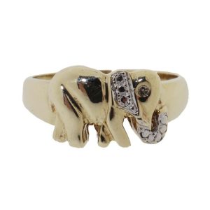 Amarula | 9K vintage dames ring met diamant