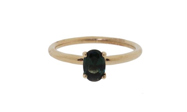 Olive - 14K gouden groene saffier dames ring