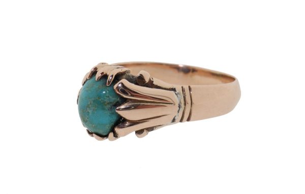 Vintage 14K gouden turquoise dames ring