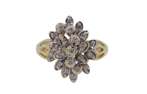 Bloom ring | 14 karaat gouden ring met diamanten