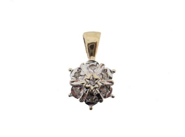 Diamond Flower | 14 karaat gouden diamanten hanger