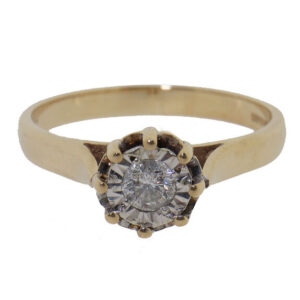 Gouden Solitair Dames Ring Met Diamant