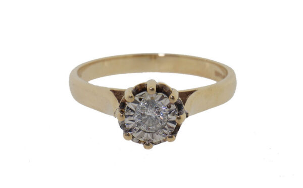 Gouden Solitair Dames Ring Met Diamant